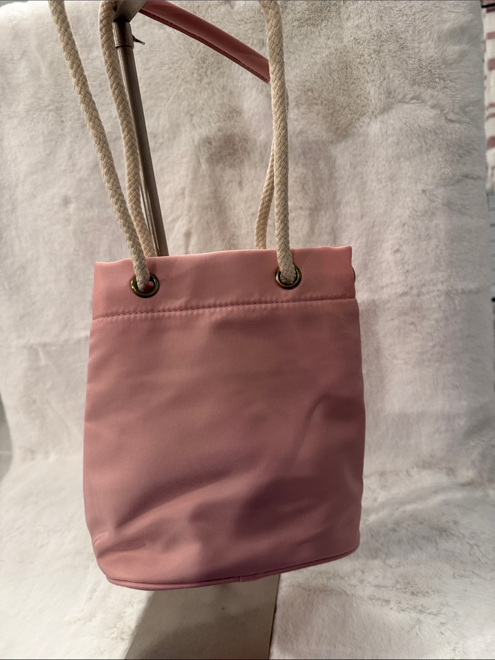 Source Unknown Pink Drawstring Bucket Bag with Rope Straps - Picture 2 of 7